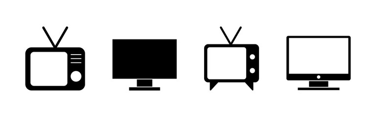 Tv icon set. television icon vector