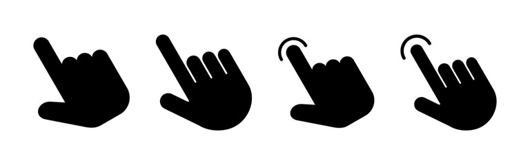 Hand click icon set. pointer icon vector. hand cursor icon vector