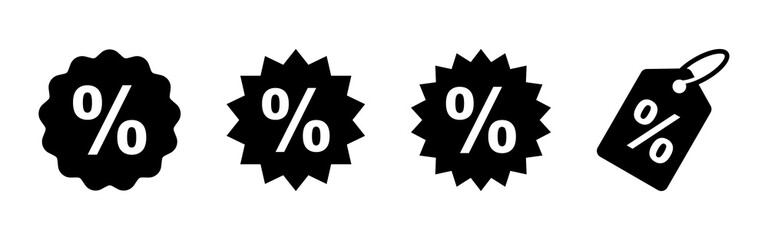 Discount icon set. Discount tag icon.