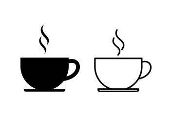 coffee cup icon set. cup a coffee icon vector.