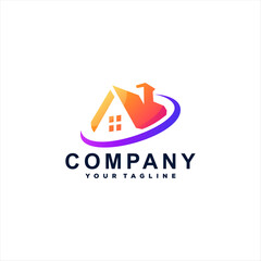 house color gradient logo design