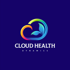 cloud color gradient logo design