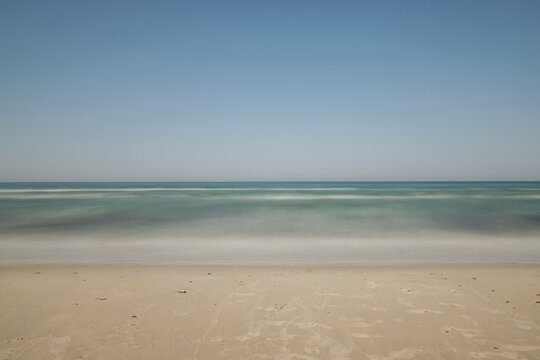 Beach seascape and blue sky, Putgarten, Rugen, Mecklenburg-Vorpommern, Germany