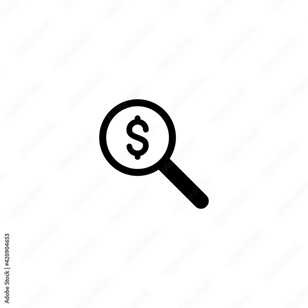 Poster magnifier with dolar symbol icon vector for computer, web and mobile app