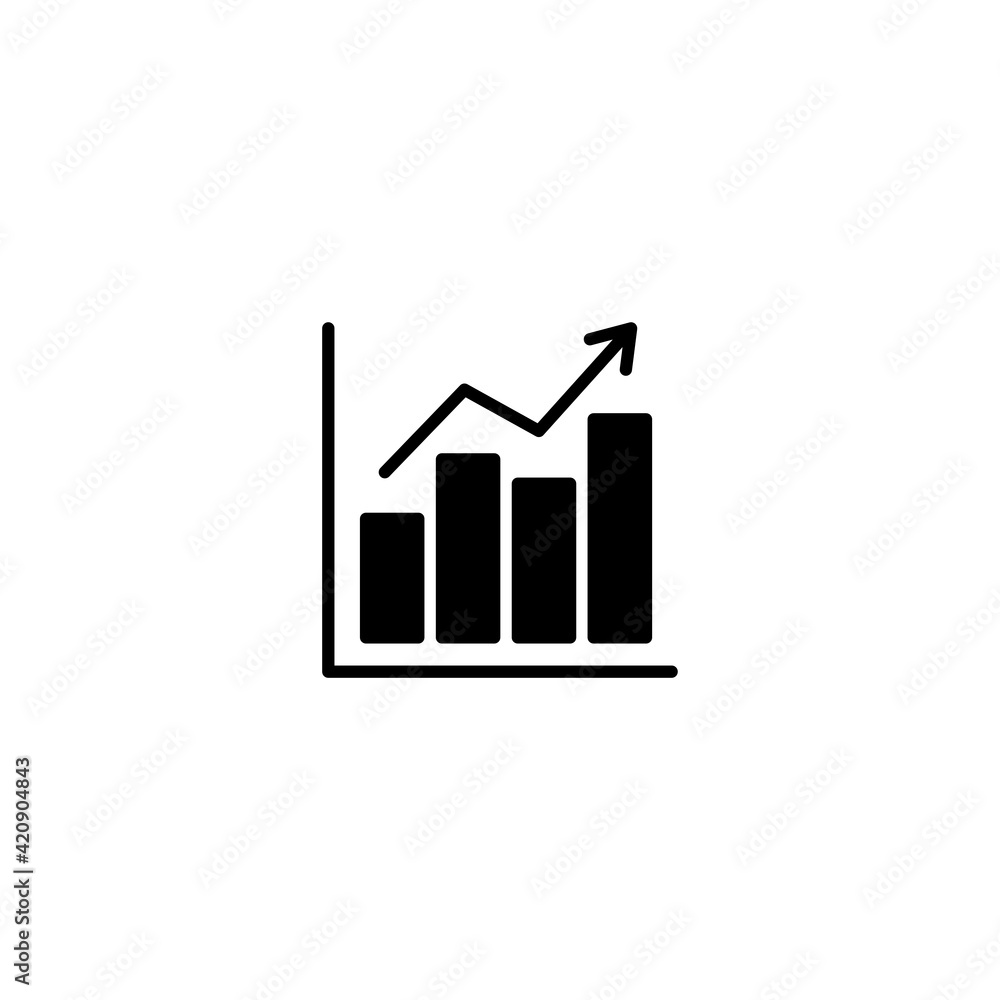 Poster growing graph icon vector for computer, web and mobile app
