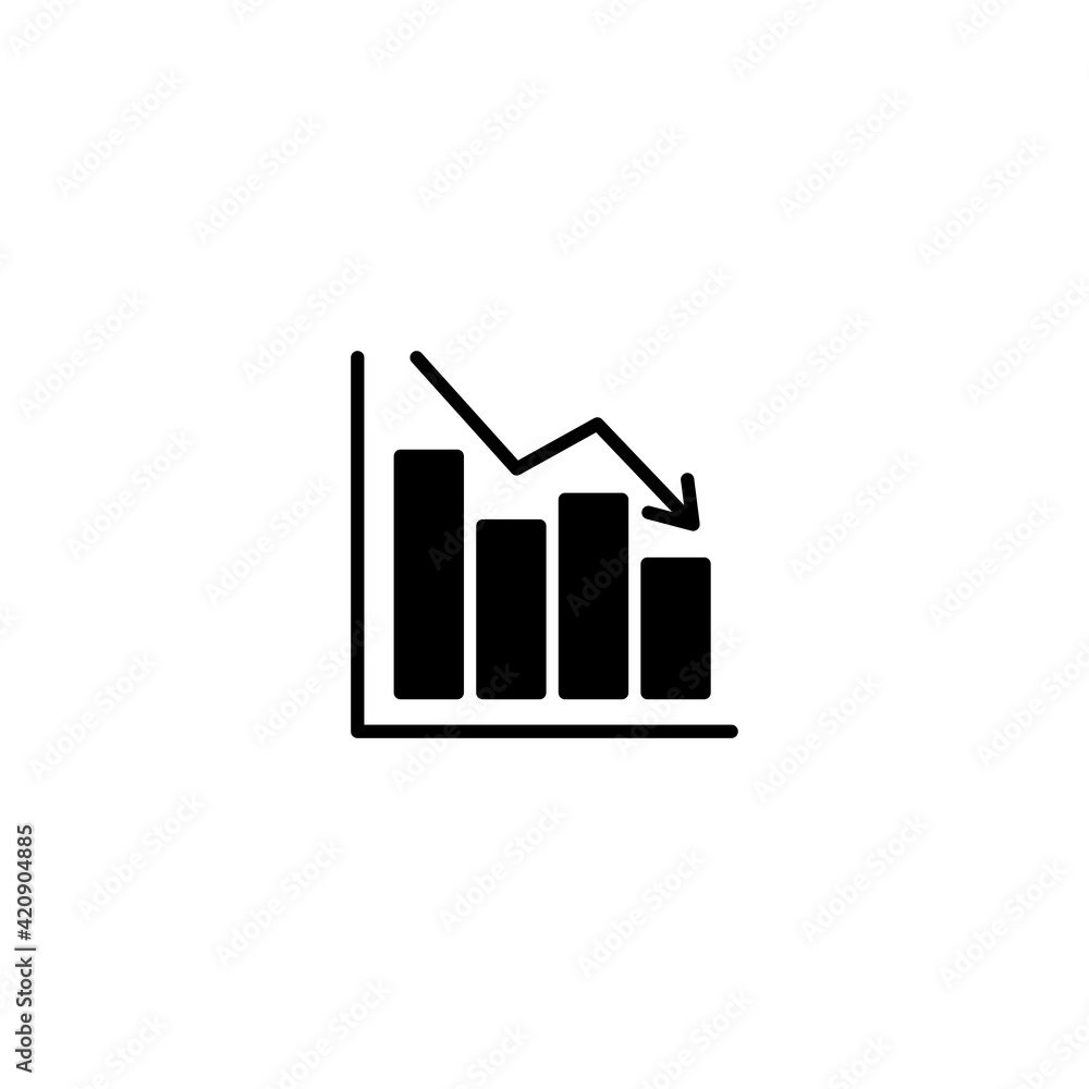 Poster growing graph icon vector for computer, web and mobile app
