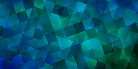 Fototapeta na wymiar Light Blue, Green vector backdrop with lines, rhombus.