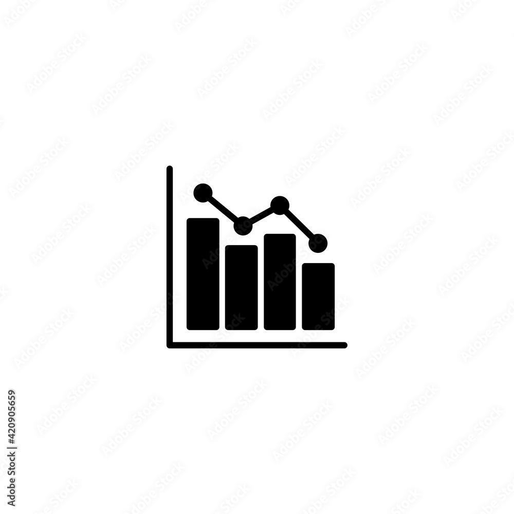 Poster graph icon, growth icon vector for computer, web and mobile app
