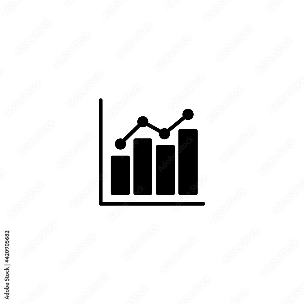 Poster graph icon, growth icon vector for computer, web and mobile app