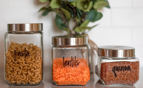 Gluten Free Pantry Staples In Glass Canisters