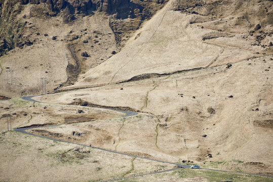 Switchback roads, Hof, Skagafjardarsysla, Iceland