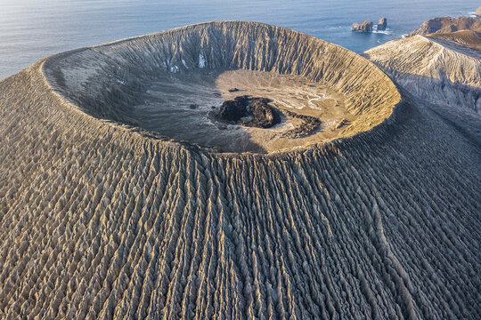 Volcanic crater and texture of San Benedicto Island, Punta Baja, Baja California, Mexico