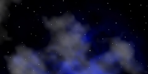 Obraz premium Dark BLUE vector texture with beautiful stars.