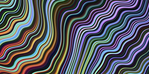 Dark Multicolor vector backdrop with bent lines.