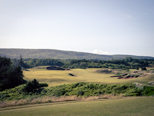 Fototapeta na wymiar rolling fairway of a golf course in Nova Scotia