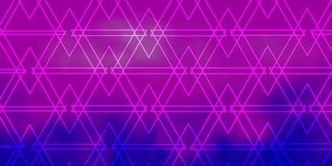 Light Pink, Blue vector background with lines, triangles.