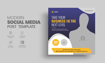 Corporate Business Marketing Promotion Social Media Post and Editable Web Banner Template