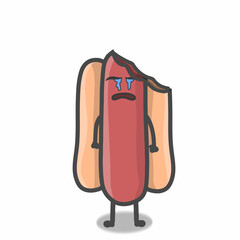 Cute hotdog character vector template design illustration