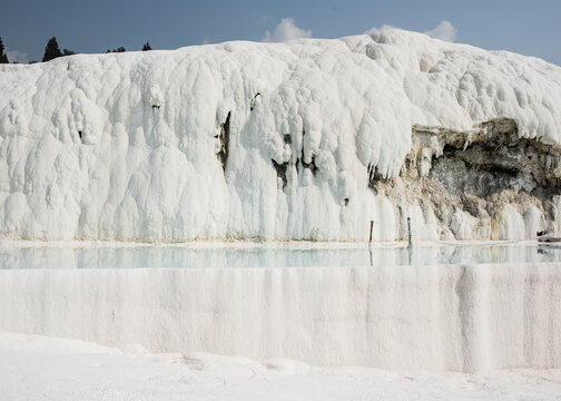 Calcium carbonate terraces of Pamukkale (ancient Hierapolis), Turkey