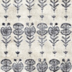 Seamless grungy tribal ethnic rug motif pattern. High quality illustration. Distressed old looking native style design in shades of gray and cream. Old artisan textile seamless pattern.