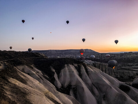 Hot air balloon over G&ouml;reme, Cappadocia, Turkey