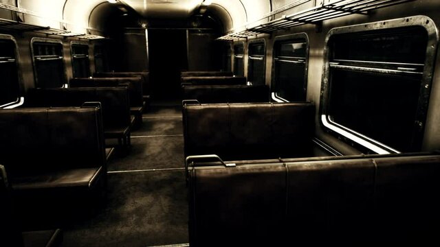 interior of old soviet electric train