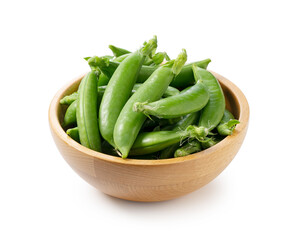 Snap peas on a white background