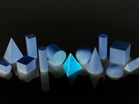 Geometric shapes used in maths and calculus education