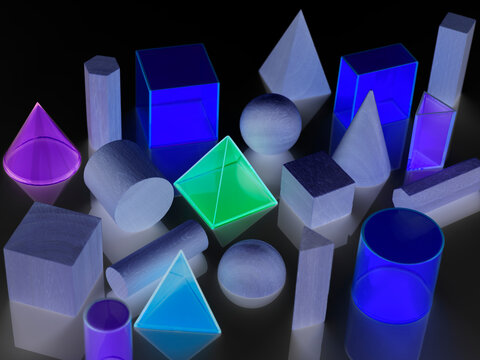 Geometric shapes used in maths and calculus education