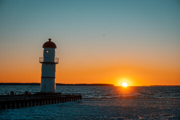 lighthouse at sunset