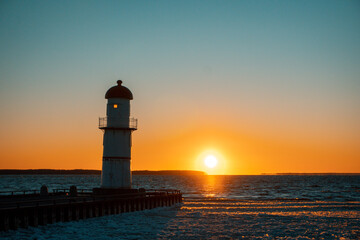 lighthouse at sunset