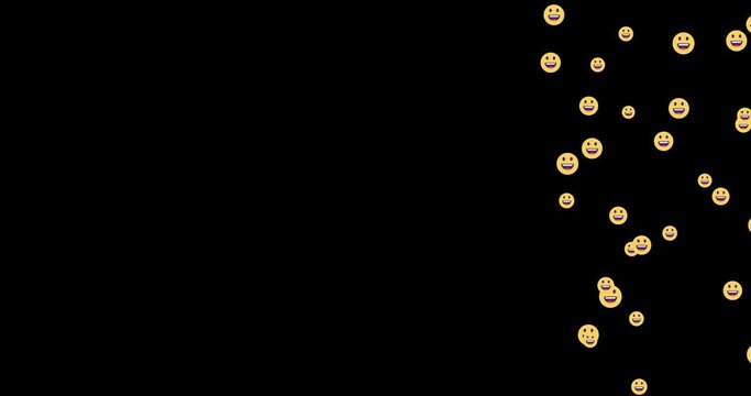 Smiley Face Social icon animation for streaming side panel isolated on black background