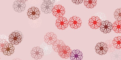 Light multicolor vector doodle texture with flowers.