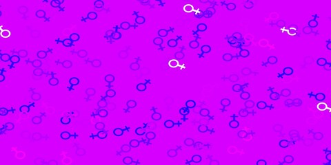 Light Purple, Pink vector background with woman symbols.