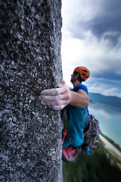 Trad climbing, Stawamus Chief, Squamish, British Columbia, Canada
