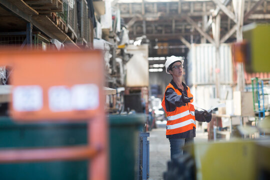Woman working in warehouse