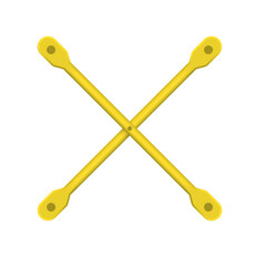 Cross brace vector design. Safety equipment or part of modular H frame scaffold system. Consist of diagonally pipe or tube for rigidity. For built stage and temporary working platform in construction.