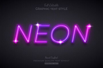 Obraz premium Neon Purple Glow Editable Text Effect Font Style
