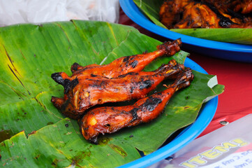 Pieces of chicken that have been grilled and ready to serve. Has been seasoned & marinated with special spices before being grilled.