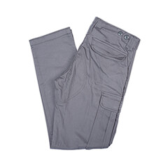 Men's cargo pants isolated on white background. Mockup of plain cargo. Plain pants wallpaper. Pants for daily activities, cargo, summer wear, menswear, modern fashion.