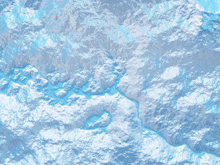 3D top view topographic terrain