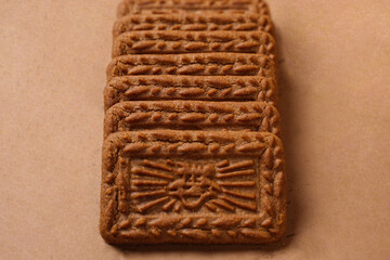 Square-shaped chocolate biscuits are suitable as a side snack to the breakfast menu. Start the morning with biscuits. Can be consumed by all ages from toddlers to the elderly. Stack of biscuits.