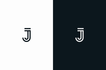 Initial Letter J Logo Black White Elegant Minimalist Signature Logo