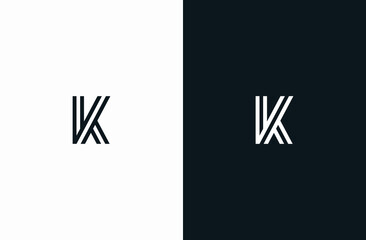 Initial Letter K Logo Black White Elegant Minimalist Signature Logo
