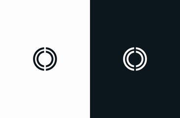 Initial Letter O Logo Black White Elegant Minimalist Signature Logo