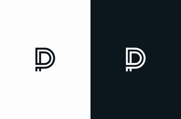 Initial Letter P Logo Black White Elegant Minimalist Signature Logo