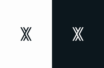 Initial Letter X Logo Black White Elegant Minimalist Signature Logo