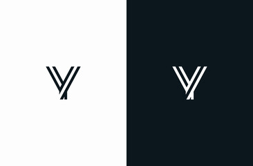 Initial Letter Y Logo Black White Elegant Minimalist Signature Logo