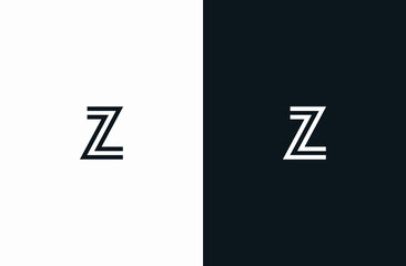 Initial Letter Z Logo Black White Elegant Minimalist Signature Logo