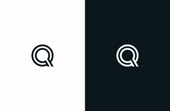Initial Letter Q Logo Black White Elegant Minimalist Signature Logo